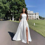 Light Wedding Dress 2026 New Fashion Pure Color Dress Bride Wedding Temperament Elegant Evening Dress HZ0517