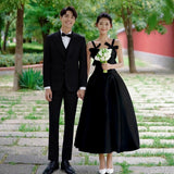 Studio Theme Retro Red Wall Light Wedding Dress Sen Outdoor Couple Photography Sling Long Trip To Take Pictures Of Flower Dress HZ0517