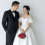 French-Style Linden Light Wedding Dress 2026 New Word Shoulder Simple Thin Princess Go Out To The Yarn Series Net Red Model HZ0517