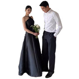 Korean Light Wedding Dress Ding Noodles Hanging Neck Niche Design With A White Certificate Registration Small White Dress Banquet Temperament Evening Dress HZ0517