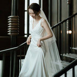 Korean-Style Light Wedding Dress Super Xiansen Simple Denine Bride Welcome Out Of The Yarn Slimming Fish Tail Waist Dress HZ0517