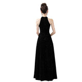 Black Evening Dress 2026 New Improved New Chinese T-Flag Hanging Neck Esque Banquet Host Dress HZ0517