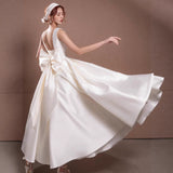 Sling Ribbon Lint Dress 2026 New Hepburn Bridal Travel Photo Dress Dress Simple Welcome Out Of The House HZ0517