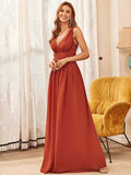 Evening Dress Plus Fat Deep V Lead Bridesmaid Party Pregnant Women Large-Size Dress Solid Color High-Waist Dress HZ0517