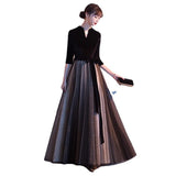 Evening Dress 2026 New Spring Vocal Art Exam Evening Dress Female Black Annual Temperament Host Long HZ0517