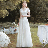French Light Wedding Dress 2026 Spring New Bride White Lace Simple Small Welcome Dress HZ0517