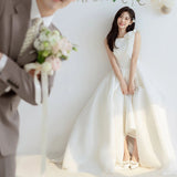 French Light Wedding Dress 2026 New Bridal Simple Mori Family Super Fairy Go Out White Certificate Engagement Dress HZ0517
