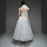 White Simple Dingy Light Wedding Dress 2026 New Sen Family Simple Wedding Dress HZ0517