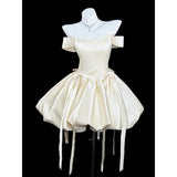 Champagne-Colored Shoulder Birthday Dress Dress Female Art Exam Presided Vocal Princess Dress Thousands Of Gold Style Temperament High Sense HZ0517