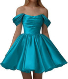New Word Shoulder Ball Evening Dress 2026 Summer Short Foldless Shoulder-Free Party Adult Dress HZ0517