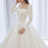 The Dingy Main Wedding Dress Long Sleeve 2026 New High-End Feeling Bride Thin Wedding White Temperament Dress Female Long Tail HZ0517