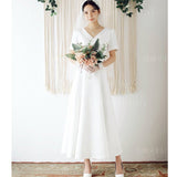 Large-Size Wedding Dress White Morning Dress Showing Thin Bride Taking Pictures Of The Yarn Of The Stingy Dress Simple Travel Yarn HZ0517