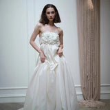 Bride Wedding Light Wedding Dress Girl Light Luxury Heavy Industry Three-Dimensional Flower Dress Engagement Dinner Dinner Dress HZ0517