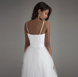 Light Wedding Dress Woman 2026 New Bride Wedding Long Tail Sen With Dream Simple Slings Bra Light Wedding Dress HZ0517