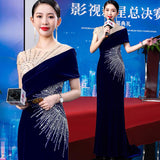 Banquet Host Body Dressing Evening Dress 2026 New Heavy Industry Trend Show Large Fish Tail Performance Dress HZ0517
