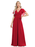 Evening Dress 2026 New Sexy Body Repair V-Neck Chiffon Dress Women's Party Bridesmaid Dress HZ0517