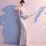 Banquet Evening Dress Dress Women 2026 New Temperament Selbs Aerronze Venue Queen's Annual Meeting Host Long Fishtail Dress HZ0517