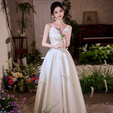 Brased White Densate Light Wedding Dress 2026 New Bridal Engagement Dress Han Eds Of Welcome HZ0517