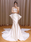 French Braming Light Wedding Dress 2026 New Bridal Feintament Drag Tail Simple Atmosphere Yarn Fishtail Thin HZ0517