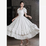 Summer New U-Neck Princess Fluffy Pure White Dress Pattern Romantic Wedding Wedding Bridesmaid HZ0517