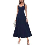 Small Dress 2026 New Temperament Elegant Solid Color High Belt Sling Pure Color Evening Dress HZ0517