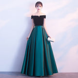 Choir Performance Suit 2026 New Velvet Stuff Blue Dress One-Word Shoulder Banquet Performance Evening Dress HZ0517