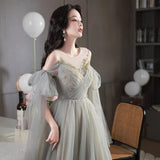 Gray Birthday Birthday Evening Dress Dress Host High-End High-End Feeling 18-Year-Old Adult Gift Art Exam Engagement Morning Robe HZ0517