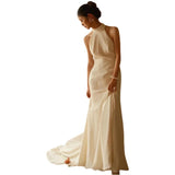 French Light Wedding Dress 2026 New Bridal Simple Bare Temperament Out Of The Neck Welcome Dress Dress Small Tail HZ0517