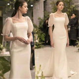 2026 New Spring Bridal Bridal Retro Light Wedding Dress With Fishtail Thin Simple Banquet Dress HZ0517