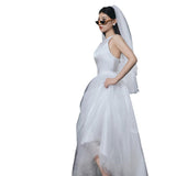 French-Style Fasting Small Small Small Wedding Dress Sen Family Travel Simple Niche Temperament White Certificate Registration Engagement Dress HZ0517
