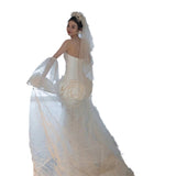 Fairy Fluffy Skirt Light Wedding Dress 2026 Spring New Breast-Shape Bride Morning Robe Princess Dress Tectored Engagement Yarn HZ0517