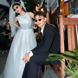 French-Style Fasting Small Small Small Wedding Dress Sen Family Travel Simple Niche Temperament White Certificate Registration Engagement Dress HZ0517