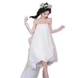 Small Tailed Bra Light Wedding Dress White Certificate Registration Princess Dress Tour Exterior Yarn Welcome Morning Dress HZ0517