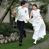 French Travel Shot Wedding Dress 2026 New State Densate Bosom Flower Morning Robe Yarn Engagement Dress Dress Dress HZ0517