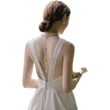 Sensian Light Wedding Dress Simple Super Fairy Travel Shot Thin White Small Tail 2026 New Bride Wedding Yarn HZ0517