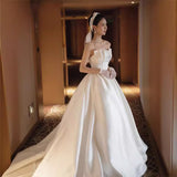 French Brag Main Wedding Dress 2026 New Bride Light Luxury Nest With Super Fairy Simple Heben Thin Yarn HZ0517