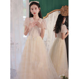 Annual Evening Dress Women 2026 New Temperament Student Art Examination Music Student Dress Banquet Host Dress HZ0517