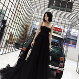 Evening Dress Women 2026 New Banquet Dress Annual Meeting Party Screen Thin Black Sling Host Dress Dress HZ0517