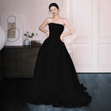 French Denance Braping Light Wedding Dress Bride Simple High-End Sensense Tie White Small Tail Welcome Dress HZ0517