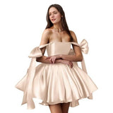 New 2026 Chest-Speaned High-End Feeling Short Dress Banquet Birthday Small Man Gold Breeze Evening Dress 1067 HZ0517