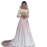 French-Style Seduced Light Wedding Dress Bride Simple Long-Sleeved Senior Sense Of The Door Yarn Small Tail Welcome Dress Autumn Spring HZ0517