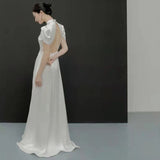 Chinese-Style Light Wedding Dress 2026 New Simple Retro White Yarn Thin Travel Temperament Bride Engagement Dress HZ0517