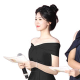 2026 New Word Shoulder Dress Host Toasting Bride Wedding Engagement Back Door Can Usually Wear A Dress HZ0517