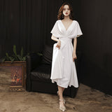White French Evening Dress In Summer Can Usually Wear Banquet Temperament Semperament Semperament Fairy Fat Mm Dress HZ0517
