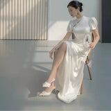 Chinese-Style Light Wedding Dress 2026 New Simple Retro White Yarn Thin Travel Temperament Bride Engagement Dress HZ0517