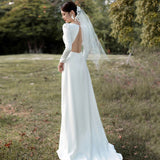 French Light Wedding Dress New Bride Long Sleeve Temperament Simple Sen Trend Travel To Welcome The Dress HZ0517