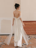 Korean Light Wedding Dress Champagne Morning Robe Dress 2026 Summer New Bridal Trip Hanging Neck Sling Wedding Dress HZ0517