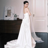 French Brated Light Wedding Dress Retro High-End Feel Bridal Temperament Engagement White Sen Family Go Out Dress HZ0517