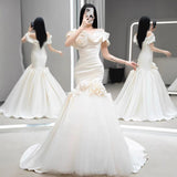 One-Word Shoulder Fishtail Light Wedding Dress 2026 New Fairy Bridal Retro Welcome Yarn Overseas Warehouse Goods HZ0517