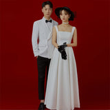 Certificate Of Light Wedding Dress Korean 2026 New White Simple Den?Ry Engagement Sling French Hepburn Style Small Dress Dress Skirt HZ0517